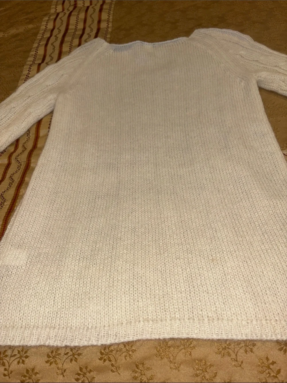 NWOT J. Crew Cream Cable Knit Crewneck Sweater, Classic, Acrylic Blend, M